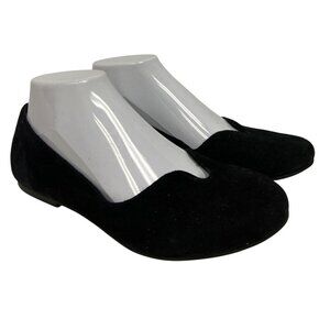 Rebecca Allen Women's Notch Ballet Black Flats Slip On Suede Shoes Size 7 NEW